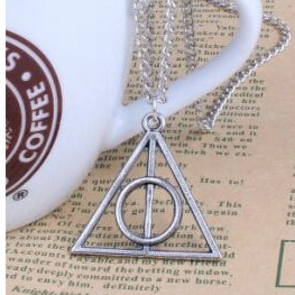 LiveChicStyle Jewelry - Deathly Hallows Symbol Silver or Bronze Necklace